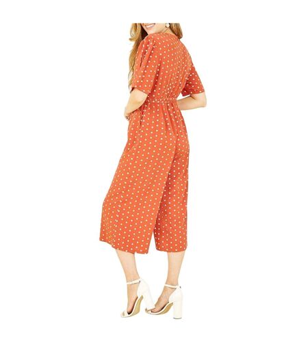 Combinaison Motif/style À Pois Femme Orange Foncé Yumi