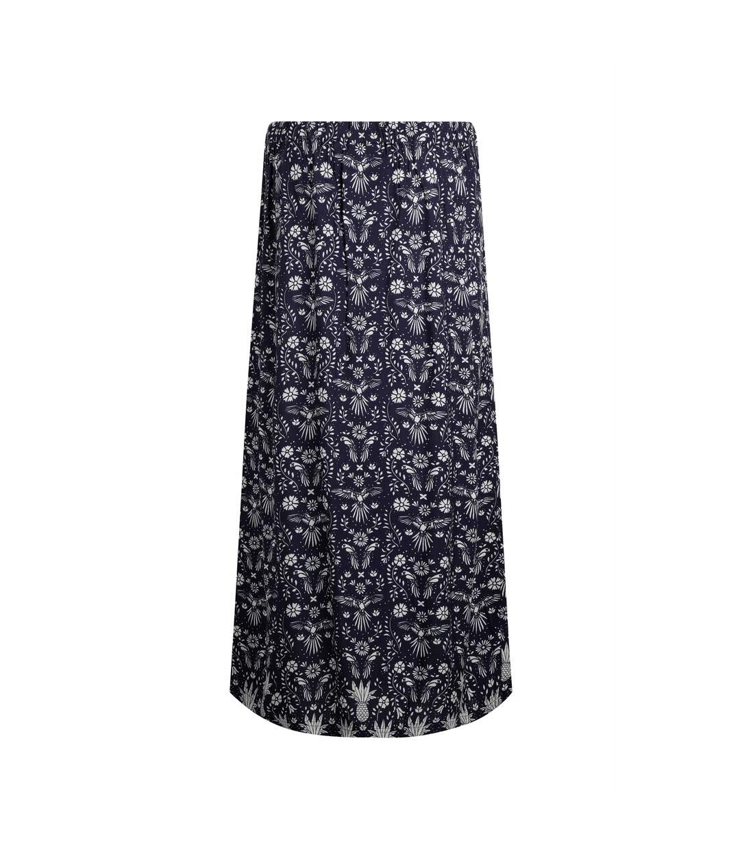Womens/ladies nina livaeco printed midi skirt rich navy Weird Fish-2