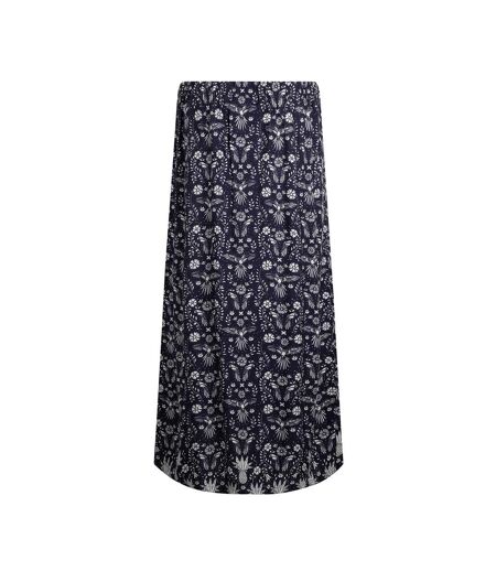 Womens/ladies nina livaeco printed midi skirt rich navy Weird Fish