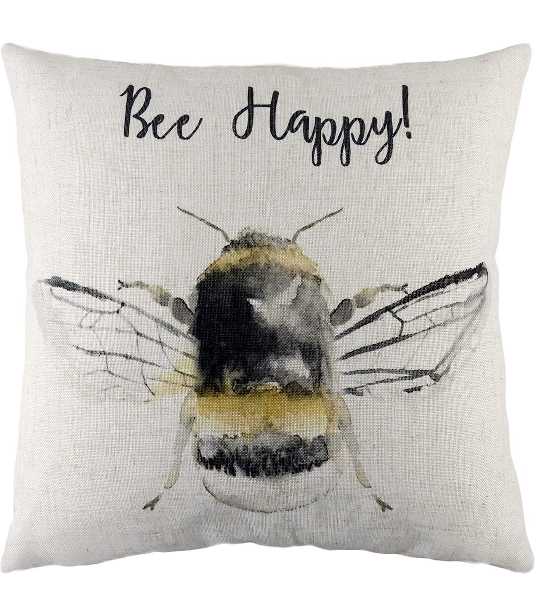 Bee happy cushion cover one size black/yellow/white Evans Lichfield