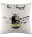 Evans Lichfield Bee Happy Throw Pillow Cover (Black/Yellow/White) (One Size)
