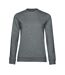 Sweat Manches Cousues Femme Gris Foncé Chiné B&C-1