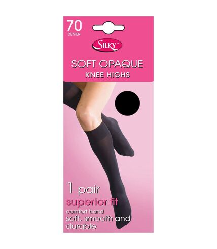 Silky Womens/Ladies Opaque 70 Denier Knee Highs (1 Pair) (Black)