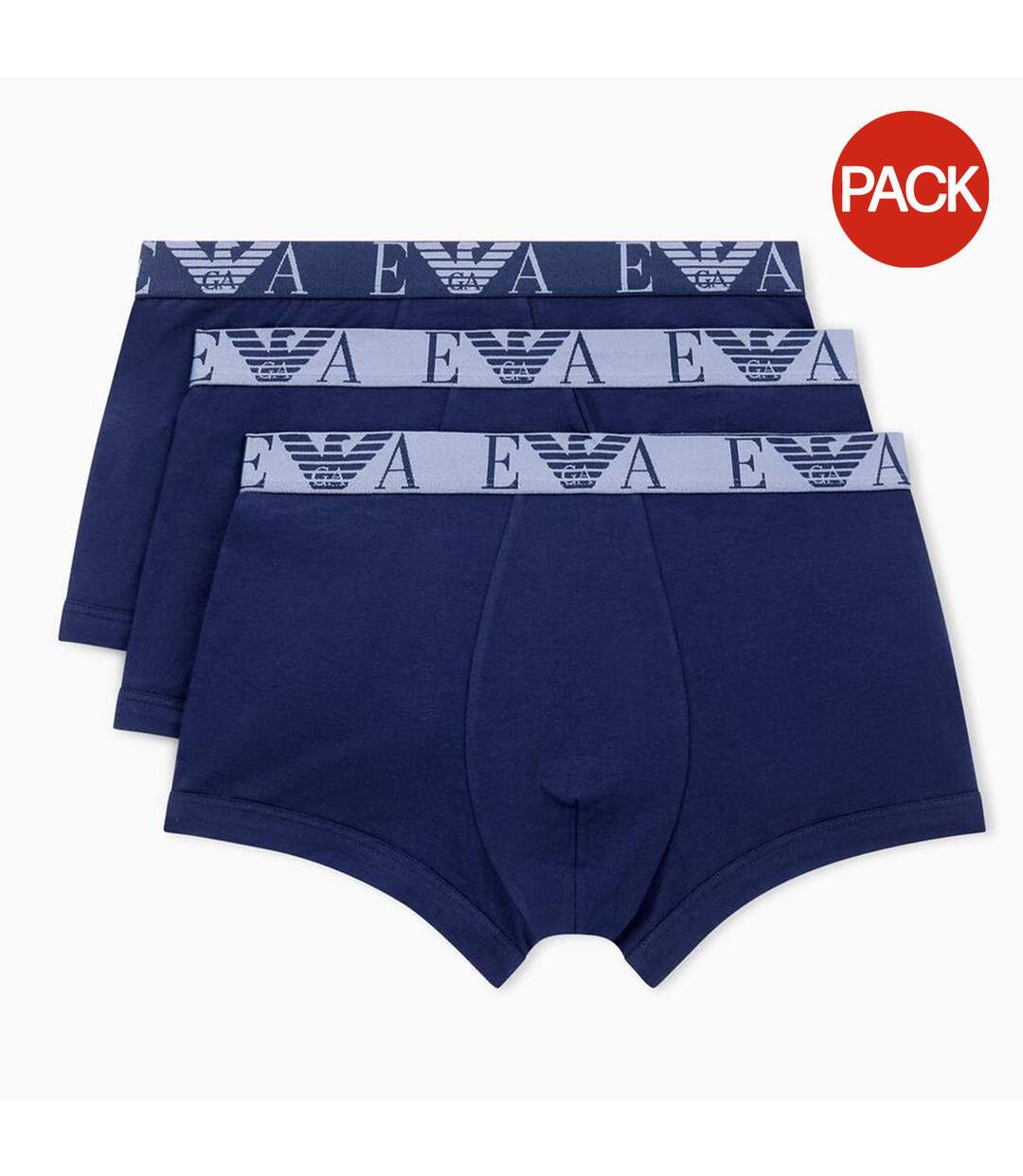 Lot De 3  Boxers Homme Bleu Bleu Indigo Emporio Armani-2