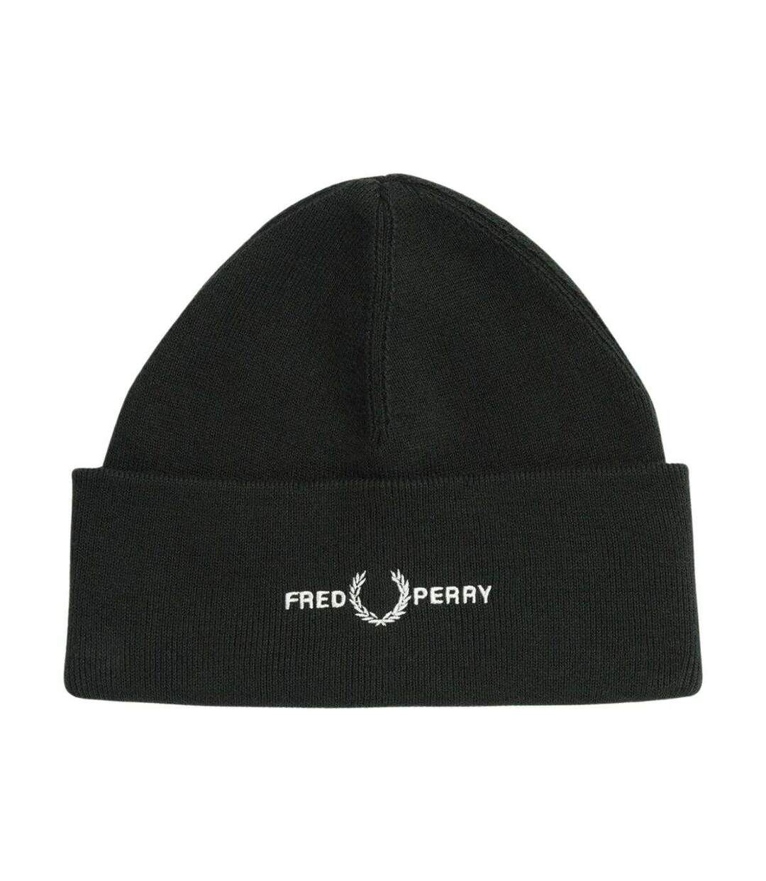 Bonnet Motif Graphique Adulte Vert Foncé Fred Perry-1