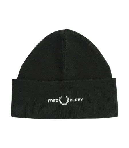Bonnet Motif Graphique Adulte Vert Foncé Fred Perry