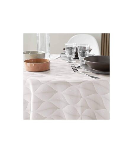 Nappe Ronde Antitache Imprimé Kalini 180cm Naturel
