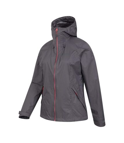 Womens/ladies swerve packaway waterproof jacket charcoal Mountain Warehouse