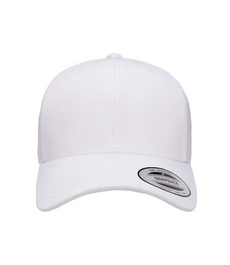 Childrens/kids Retro Trucker Cap White Flexfit