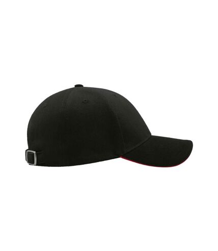 Lot de 2  casquettes en coton épais adulte noir / rouge Atlantis