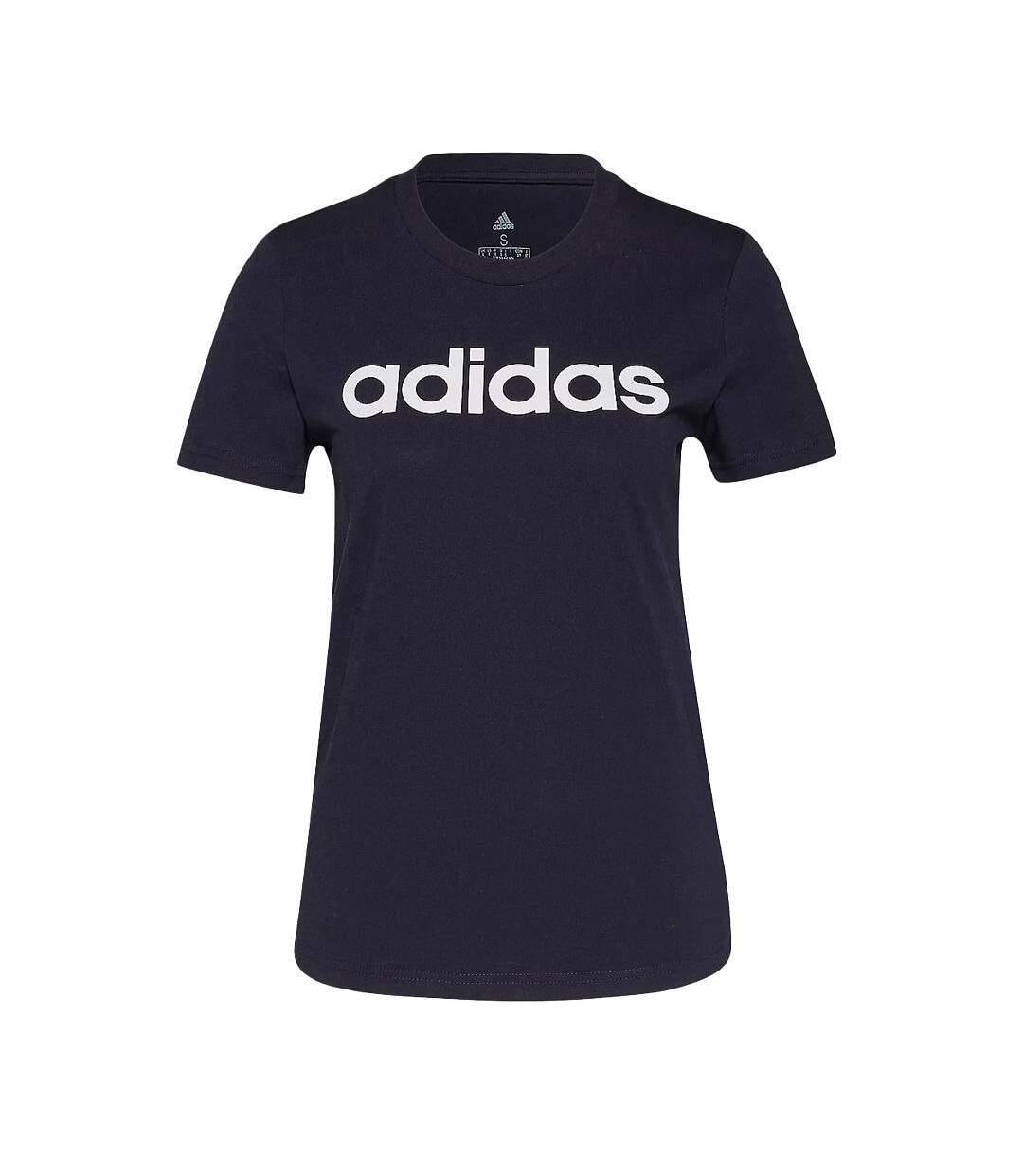 T-Shirt marine femme adidas lin-2