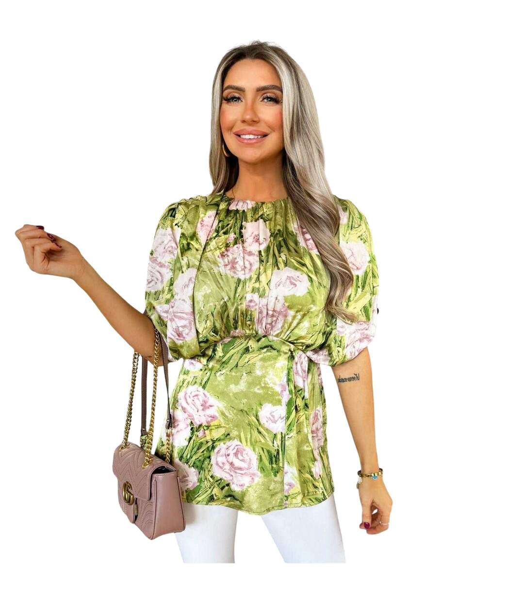 Womens/ladies Polyester Batwing Top Green AX Paris-2