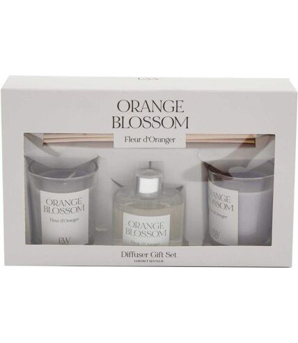 Coffret 2 bougies parfumée et diffuseur 50ml Senteur Fleur d'oranger