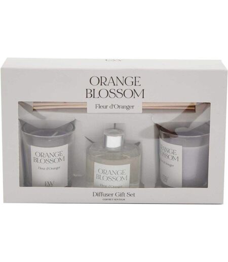 Coffret 2 bougies parfumée et diffuseur 50ml Senteur Fleur d'oranger