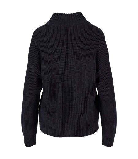 Womens/ladies Knitted Zipped Cardigan Black Urban Classics