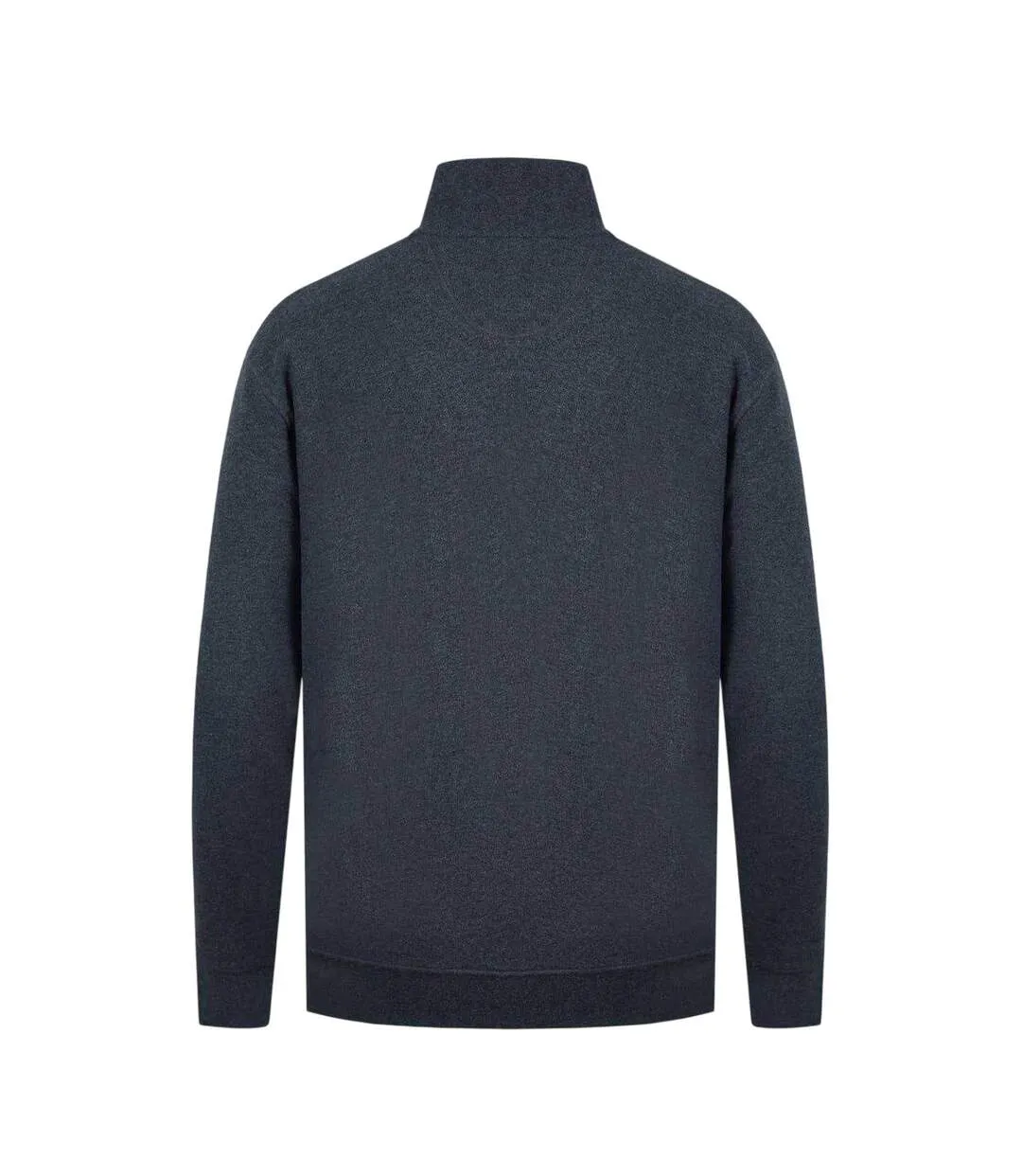 Mens Zip Neck Long-sleeved Sweatshirt Charcoal Marl Firetrap-2