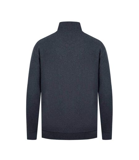 Mens Zip Neck Long-sleeved Sweatshirt Charcoal Marl Firetrap