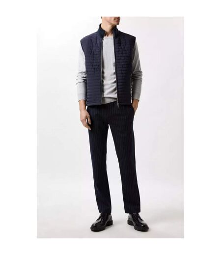 Mens Quilted Funnel Neck Gilet Navy Burton
