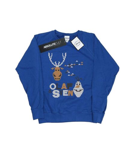 Disney Sweatshirt Frozen Christmas Olaf And Sven - Femme/Femme (Bleu royal) - UTBI6048