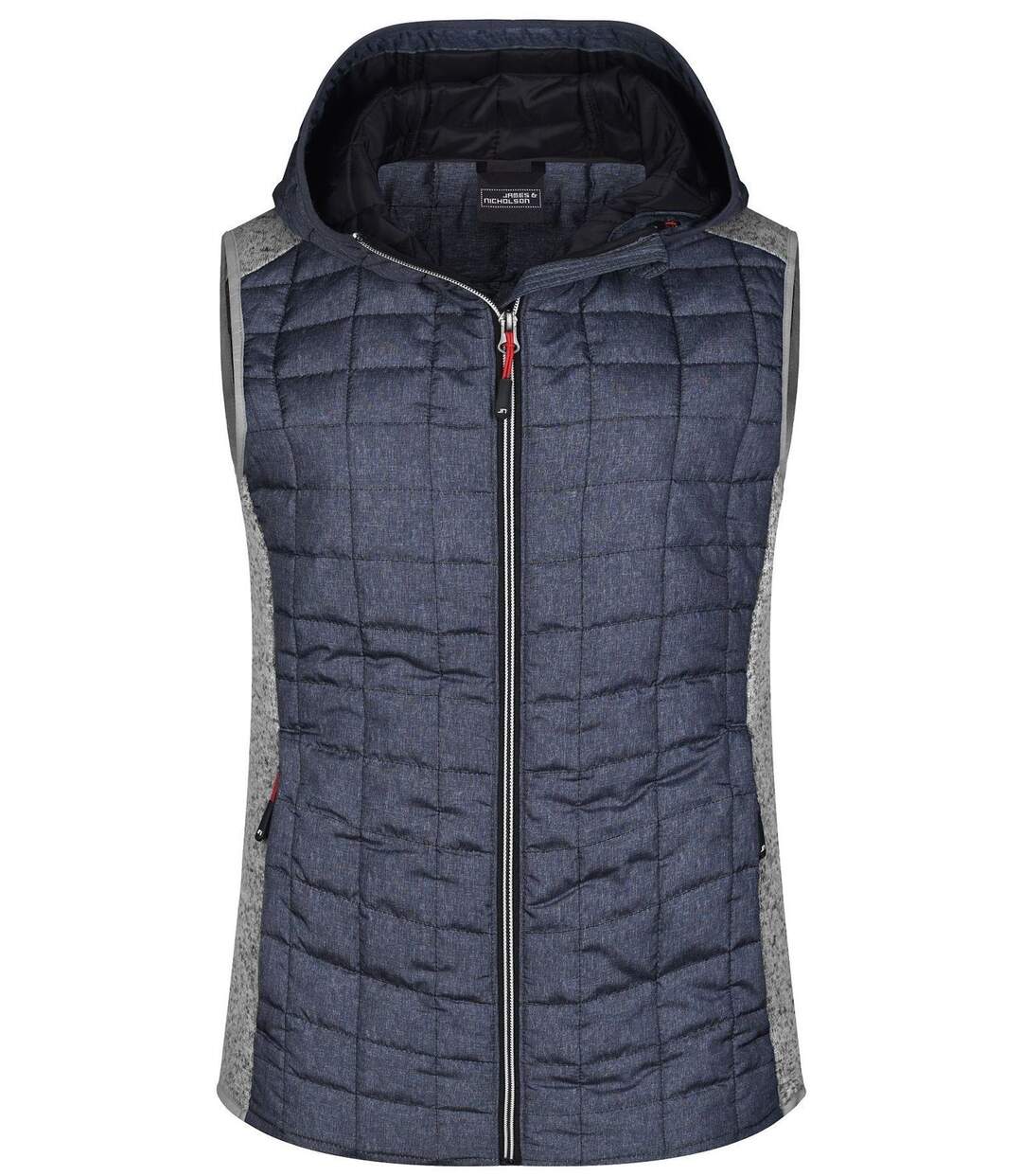 Veste tricot matelassée sans manches - femme - JN767 - gris foncé et gris clair