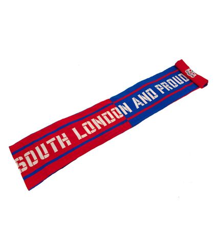 Crystal Palace FC - Écharpe SOUTH LONDON & PROUD (Rouge / Bleu roi) (Taille unique) - UTTA10635