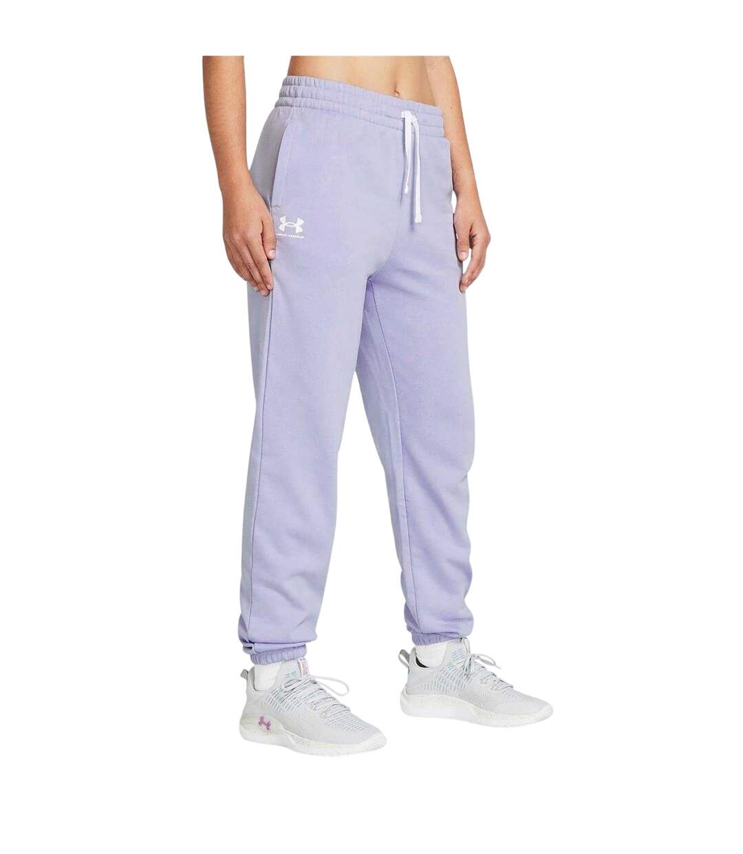 Womens/ladies Rival Terry Joggers Lilac Under Armour-1