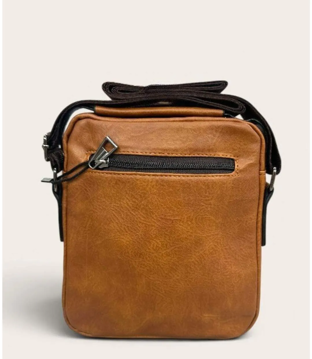 Sacoche en simili cuir camel pour homme - élégance décontractée - Choix pratique et durable-2