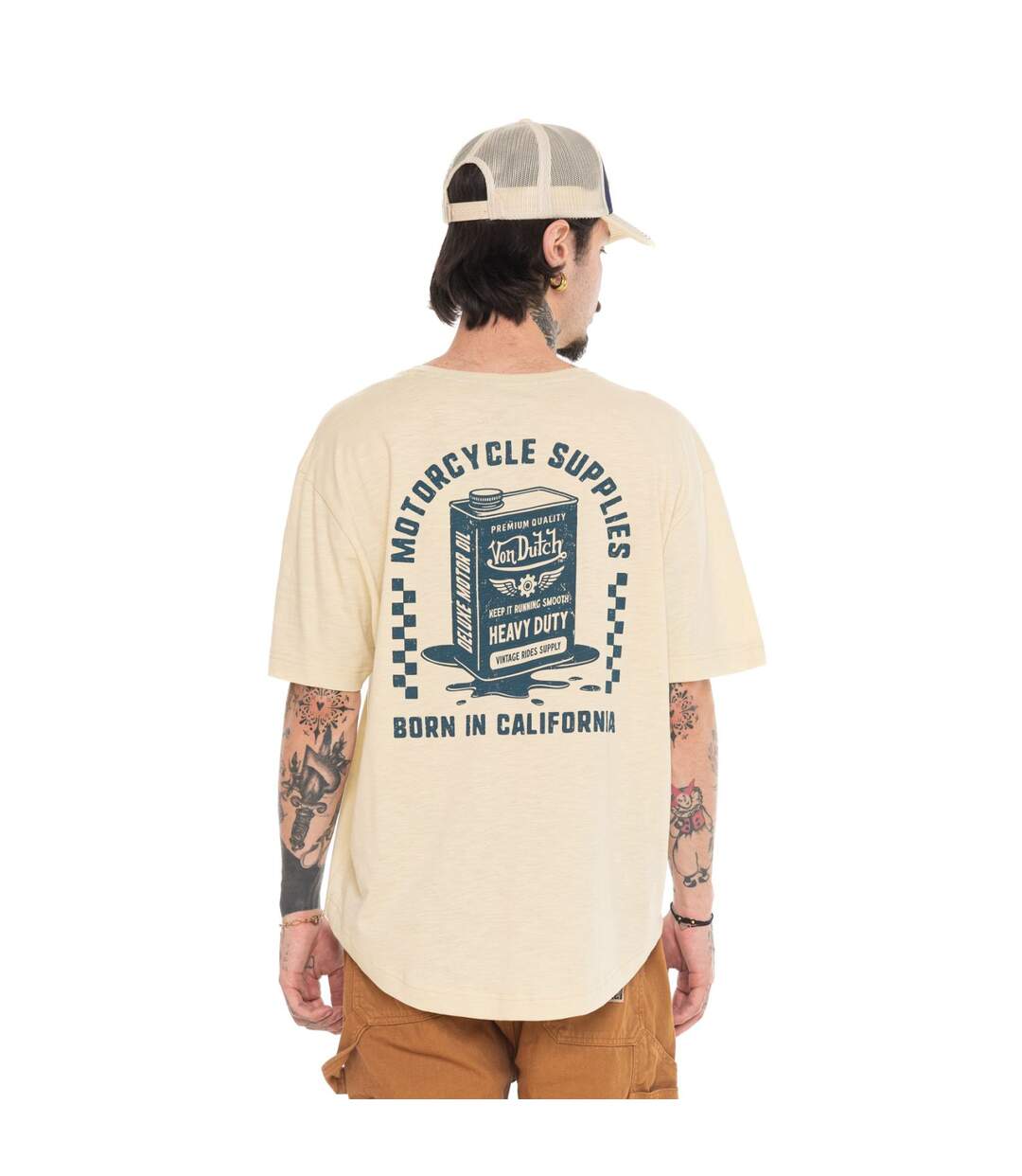 T-shirt homme comfort en jersey print devant et dos Oil Vondutch-3