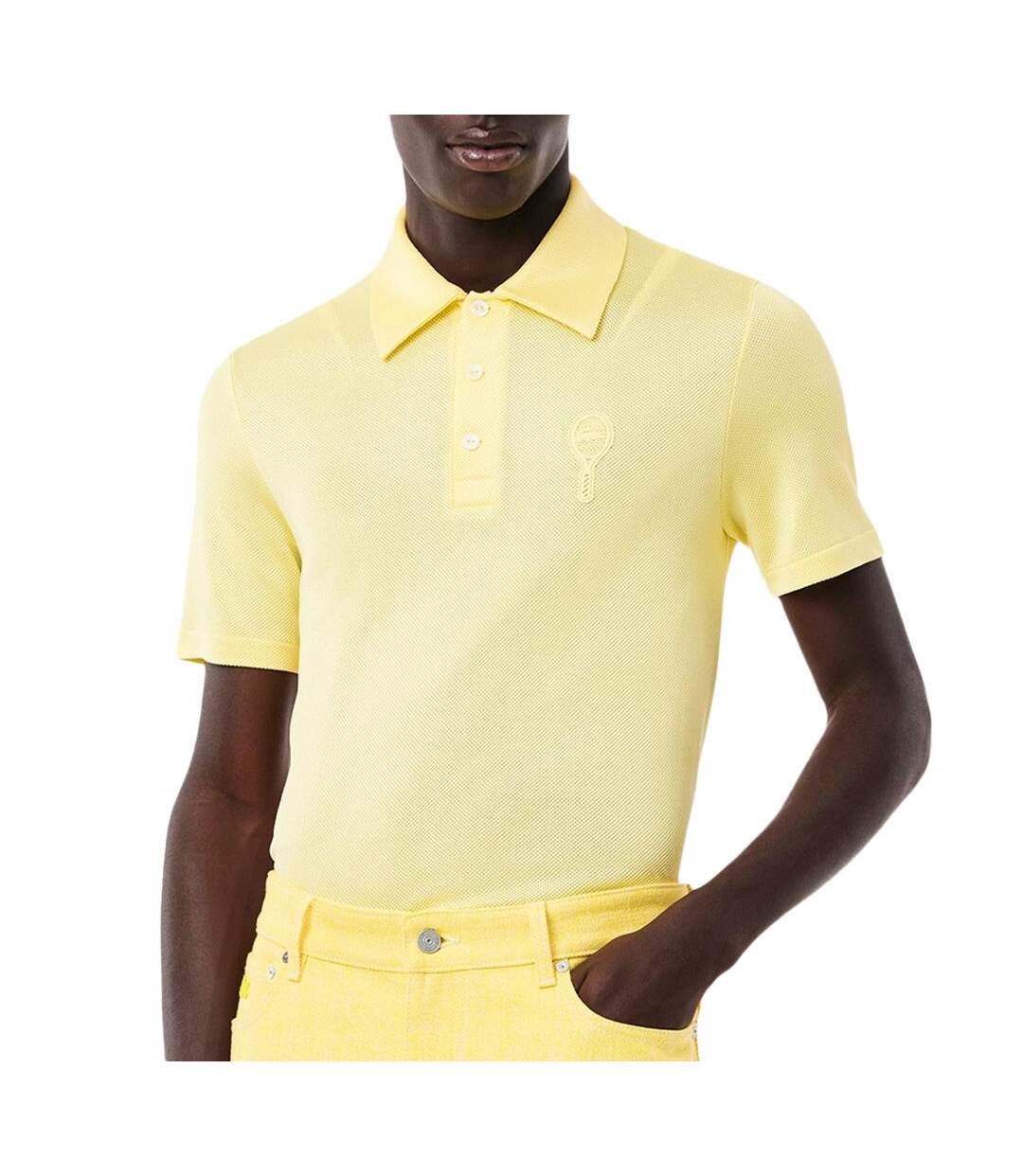 Polo jaune homme lacoste runway dh6801-1