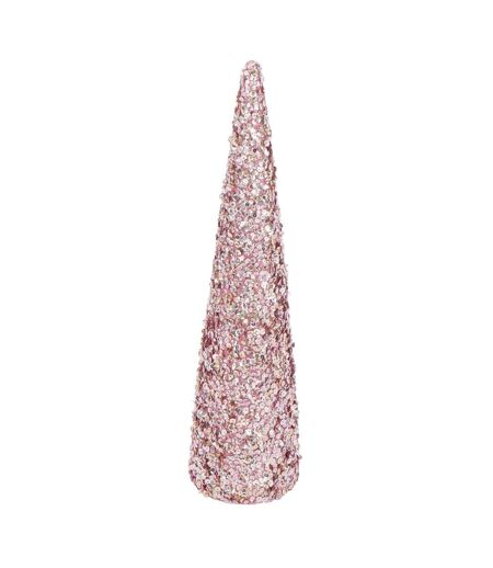 Cône Déco Sequins 56cm Rose Clair