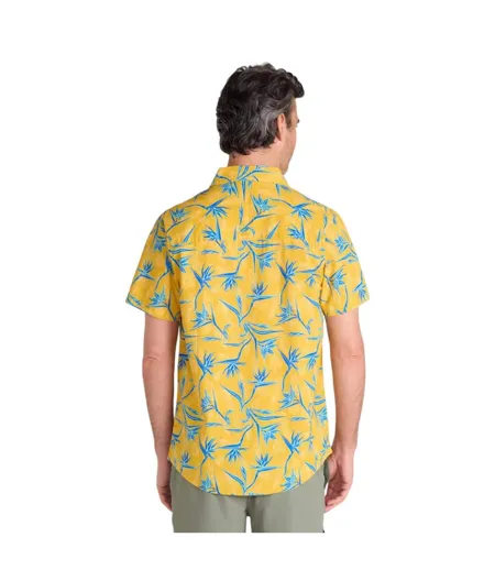 Chemise Manches Courtes Motif/style Branche D´arbre Tropical Homme Moutarde Mountain Warehouse