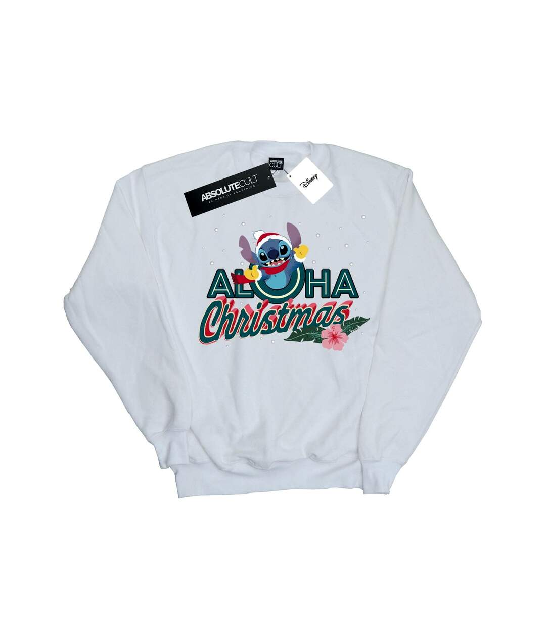 Disney Sweatshirt Aloha Christmas Womens/Ladies Lilo And Stitch (Blanc) - UTBI22452-1