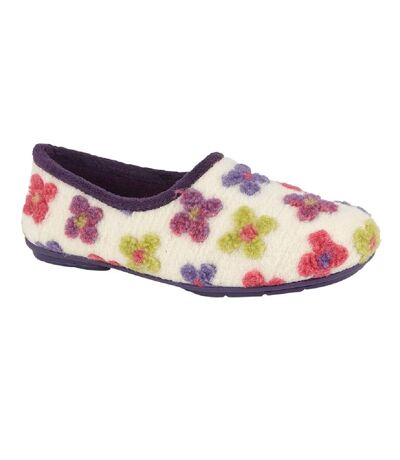 Sleepers Womens/Ladies Gracie Floral Memory Foam Slippers (Cream/Multicoloured) - UTDF1947