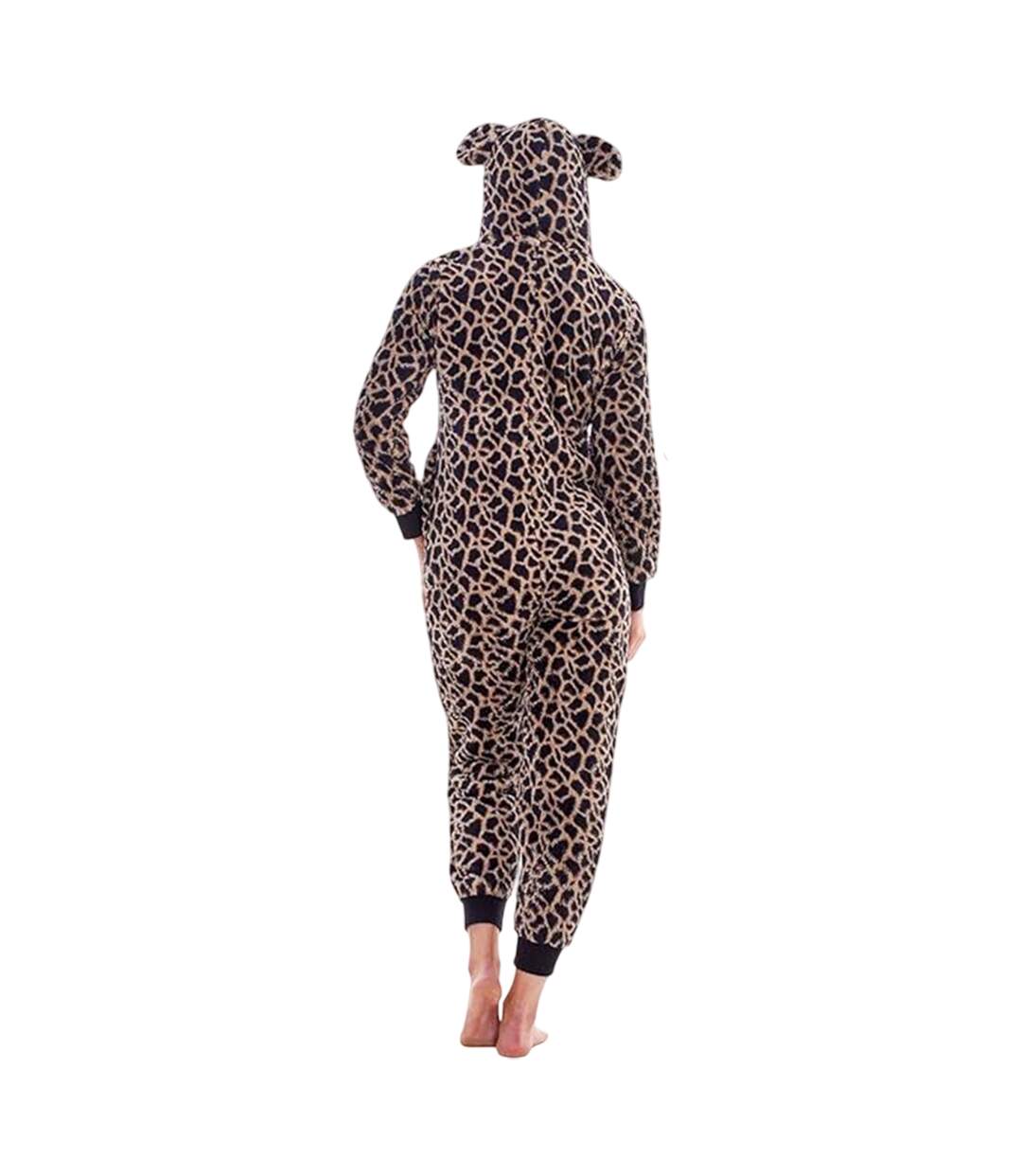 Combinaison Motif/style Imprimé Léopard Femme Marron Noir Keanu-3