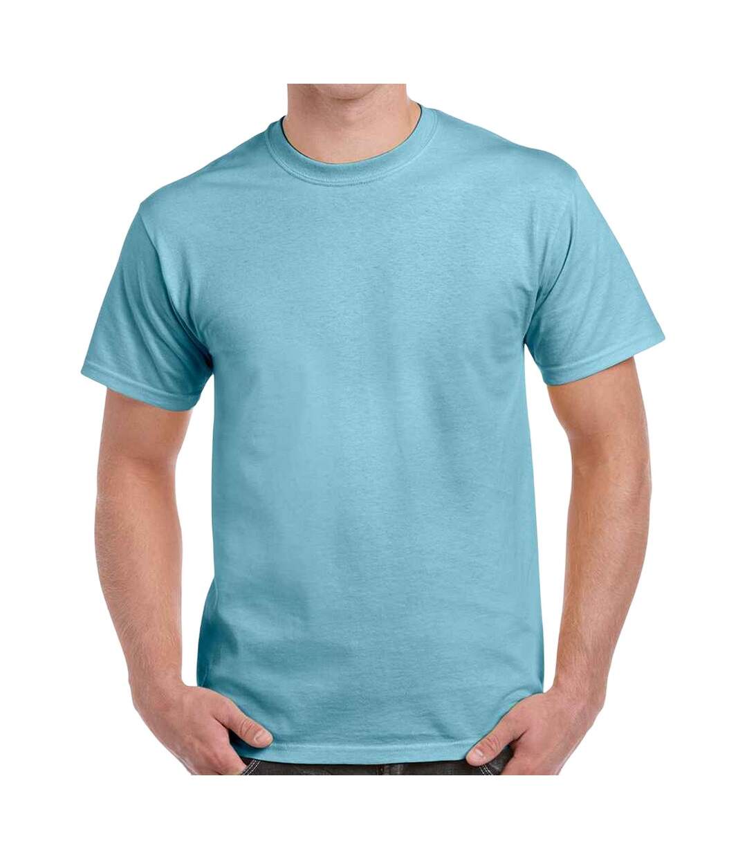 T-shirt manches courtes homme bleu ciel Gildan-1