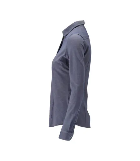Womens/ladies Frontline Shirt Blue Flecked Mascot