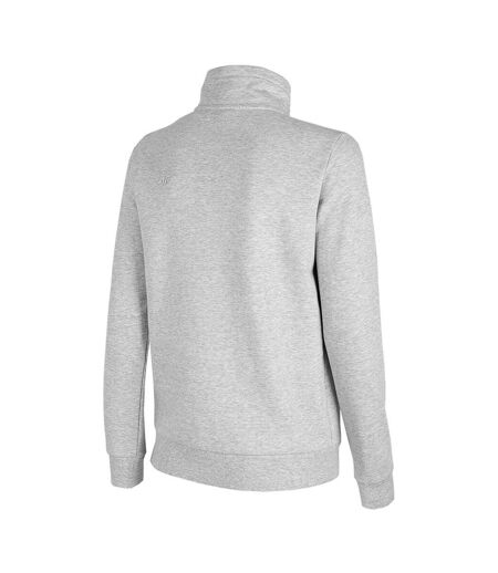 Womens/ladies H4l22 Bld351 Full Zip Sweatshirt Light Grey Melange 4F