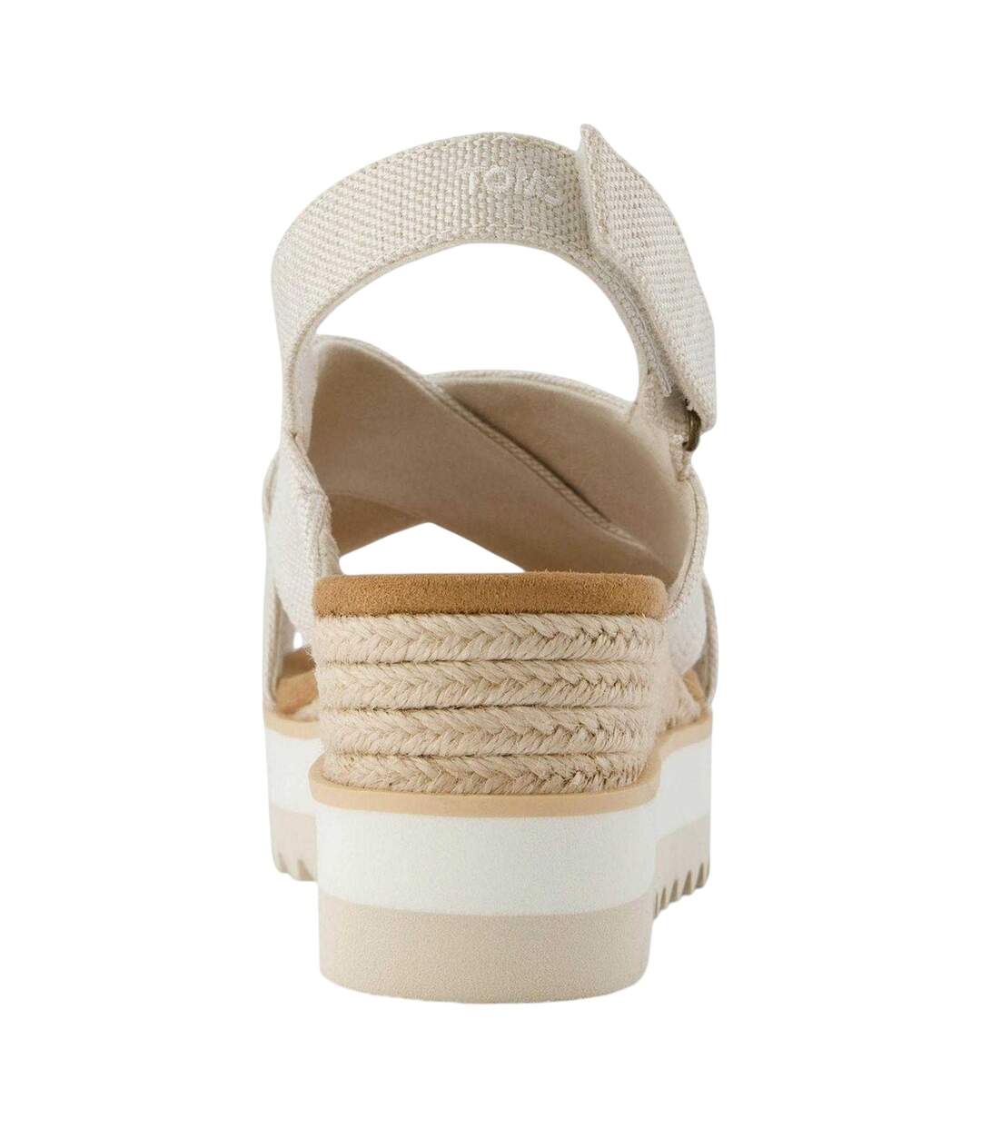 Womens/ladies Diana Jute Crossover Strap Low Heel Sandals Natural Toms-2