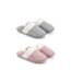 OZABI Pack 2 Paires Mules Femme Tricot Torsadé Bord Fausse Fourrure-3