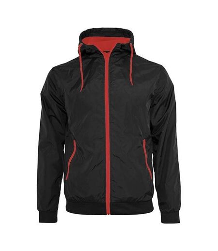 Veste Windrunner Homme Noir Rouge Build Your Brand