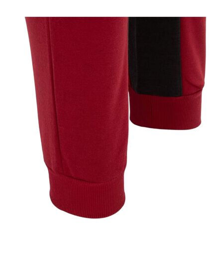 Mens Two Tone Cotton Blend Workout Tracksuit Dark Red Grey Lonsdale
