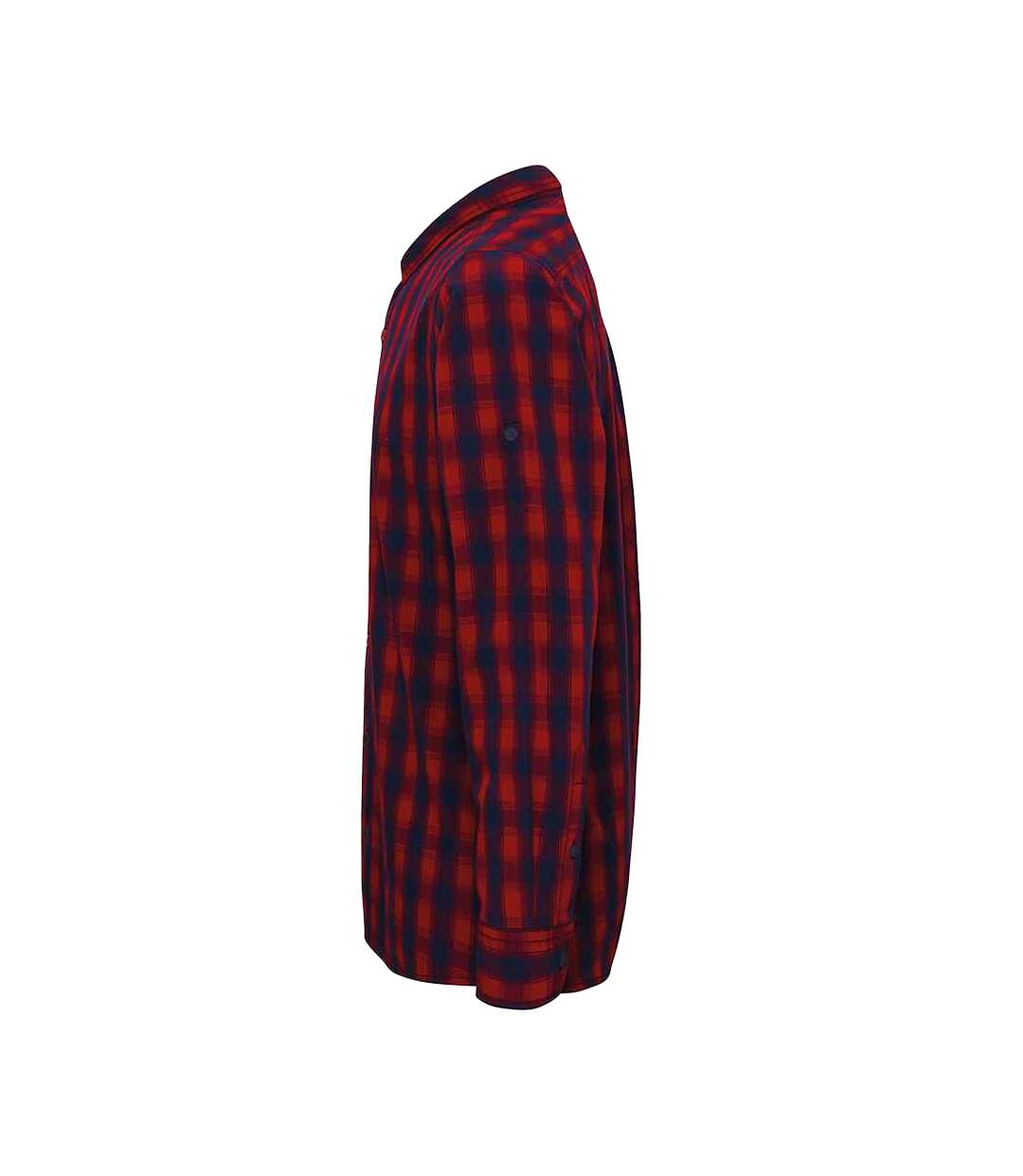 Premier Mens Mulligan Check Long Sleeve Shirt (Red/Navy)