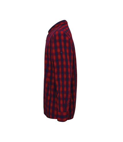 Premier Mens Mulligan Check Shirt à manches longues (Rouge / Bleu marine) - UTPC3101