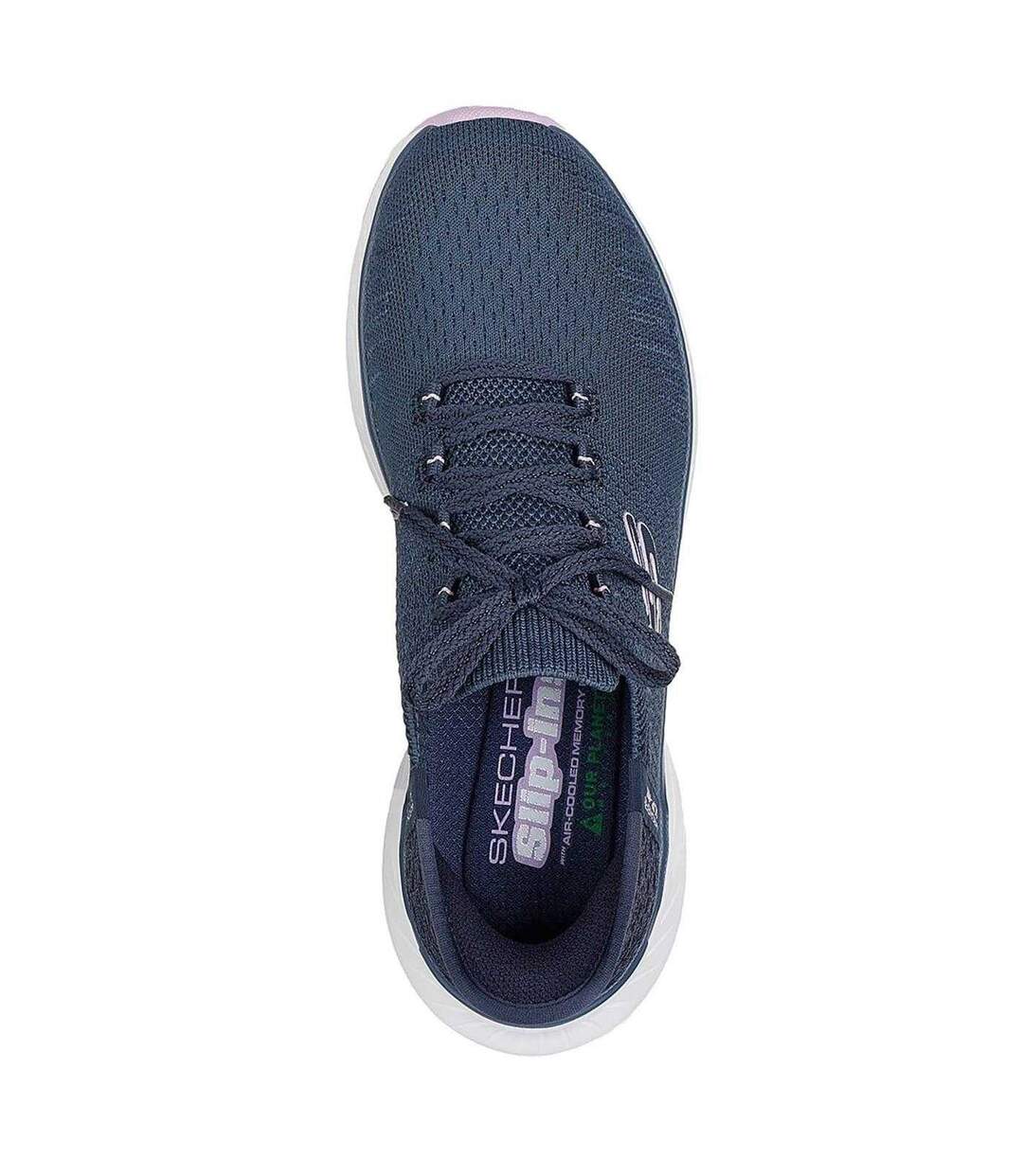 Womens/ladies Edgeride Slip-in Trainers Navy Lavender Skechers-4
