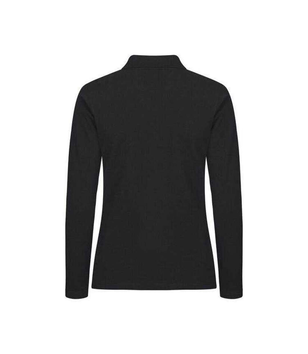 Polo Manches Longues Premium Femme Noir Clique-2