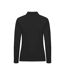 Polo Manches Longues Premium Femme Noir Clique-2