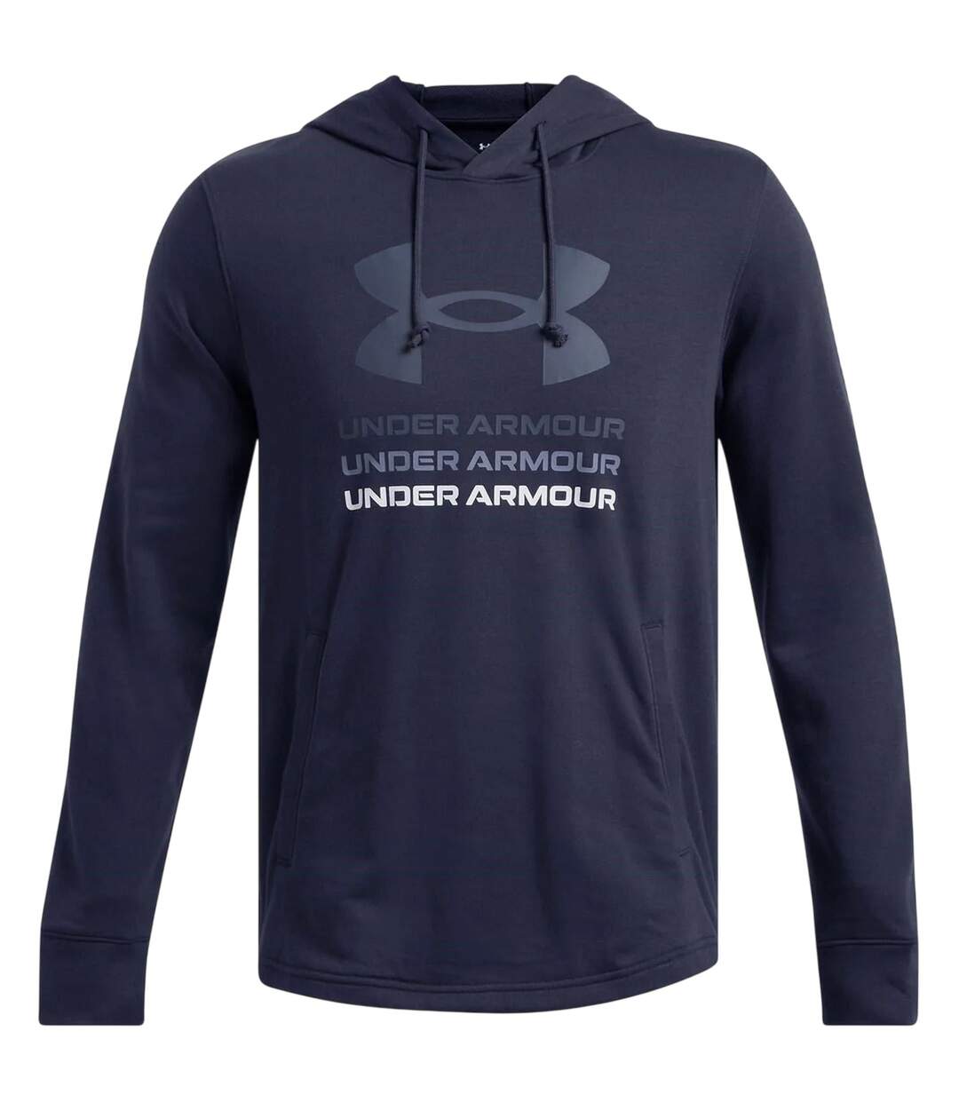 Sweat À Capuche Motif/style Graphique Rival Terry Homme Bleu Under Armour-2