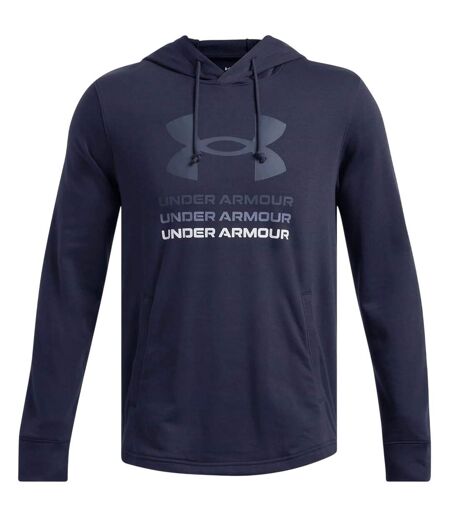 Sweat À Capuche Motif/style Graphique Rival Terry Homme Bleu Under Armour