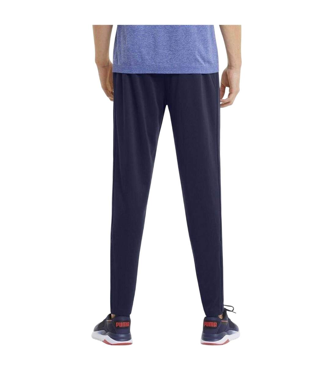 Mens Logo Tapered Tracksuit Bottoms Navy Puma-4