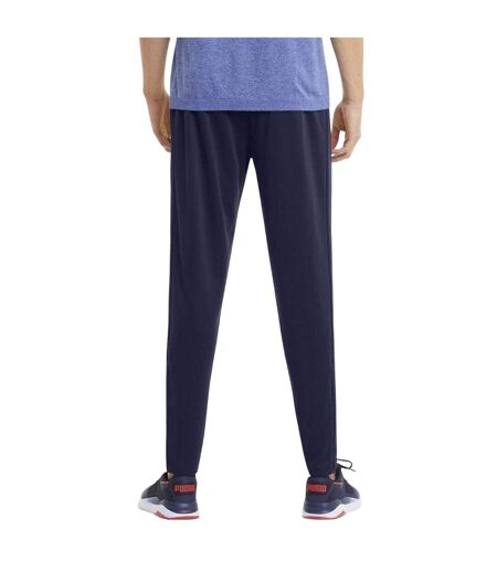 Mens Logo Tapered Tracksuit Bottoms Navy Puma